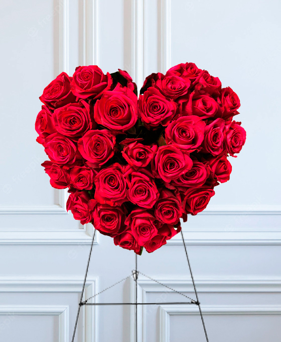Corazones rojos para funerales en Gijón